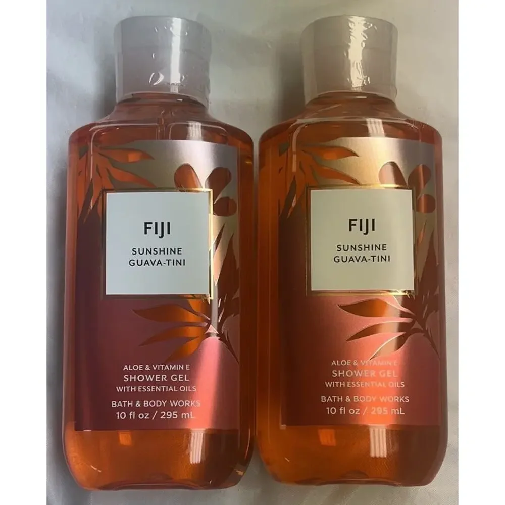 2 x Bath & Body Works FIJI SUNSHINE GUAVA-TINI Aloe & Vitamin E shower gel
